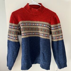 Eddie Bauer Red and Blue Turtleneck Sweater